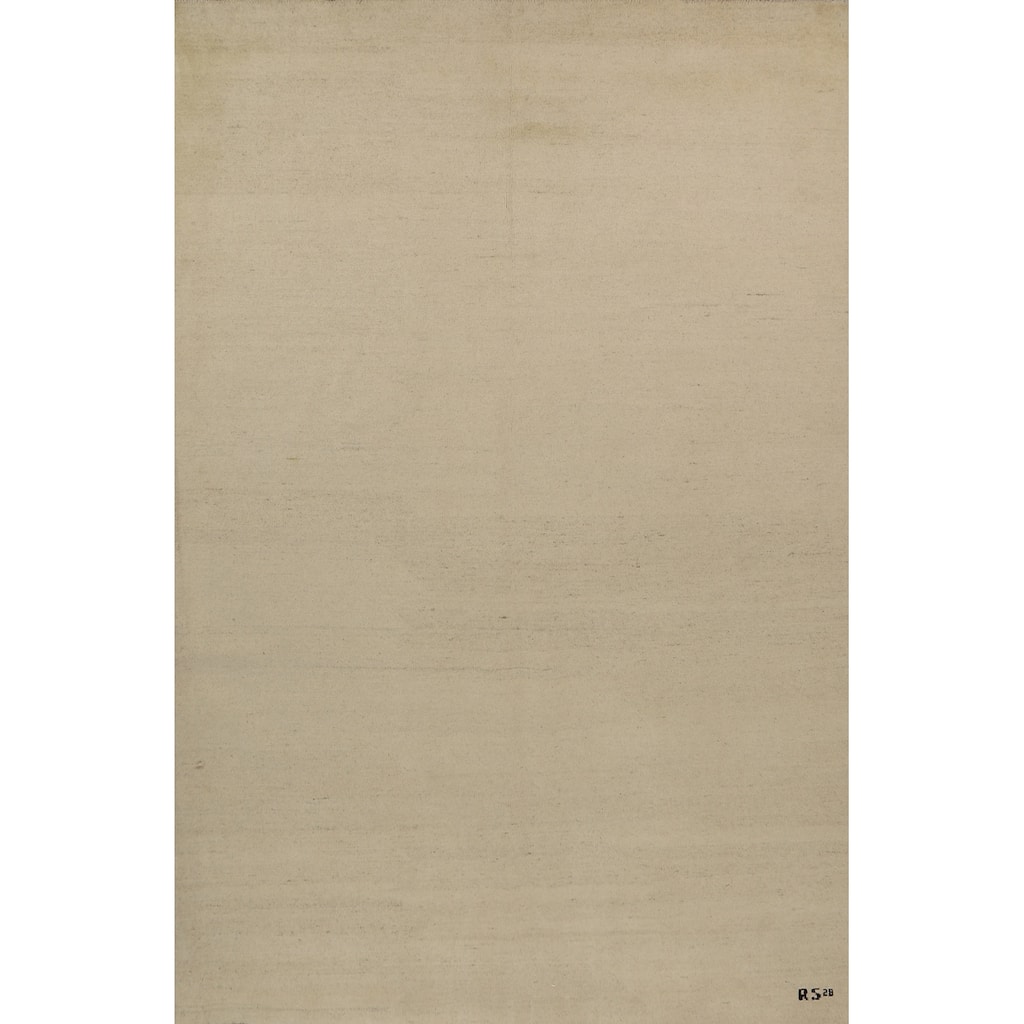 Contemporary Gabbeh Oriental Area Rug Hand-Knotted Wool Carpet - 6'5"x 9'7"