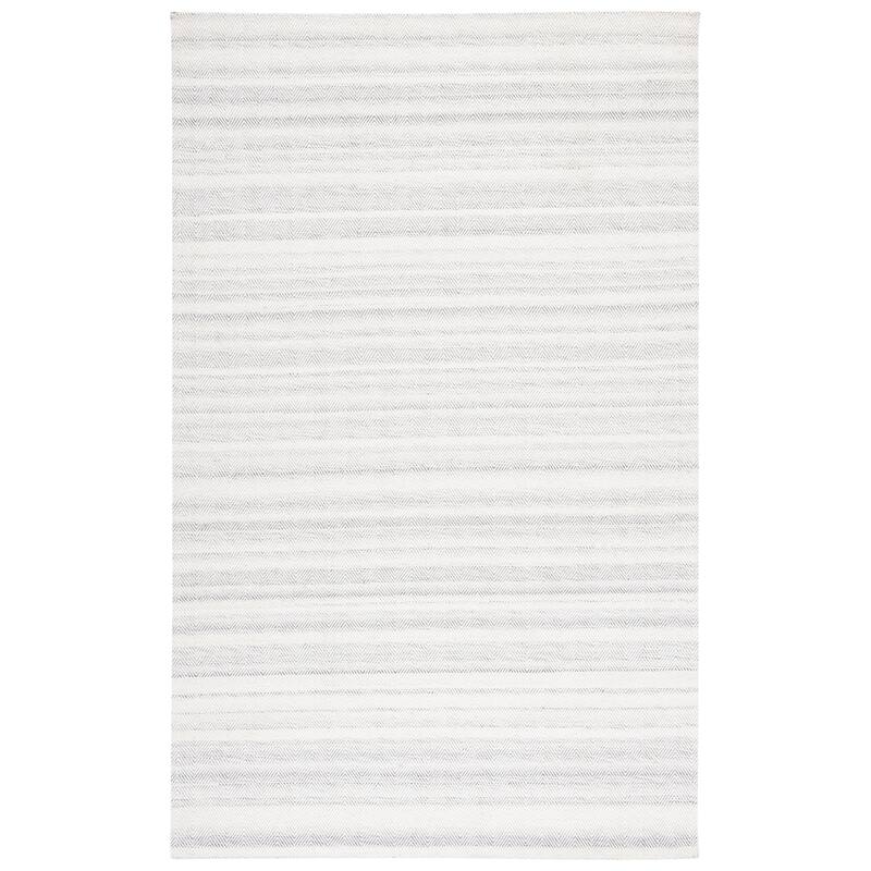 SAFAVIEH Handmade Marbella Kerana Wool & Viscose Rug - 6' Square - Grey/Ivory