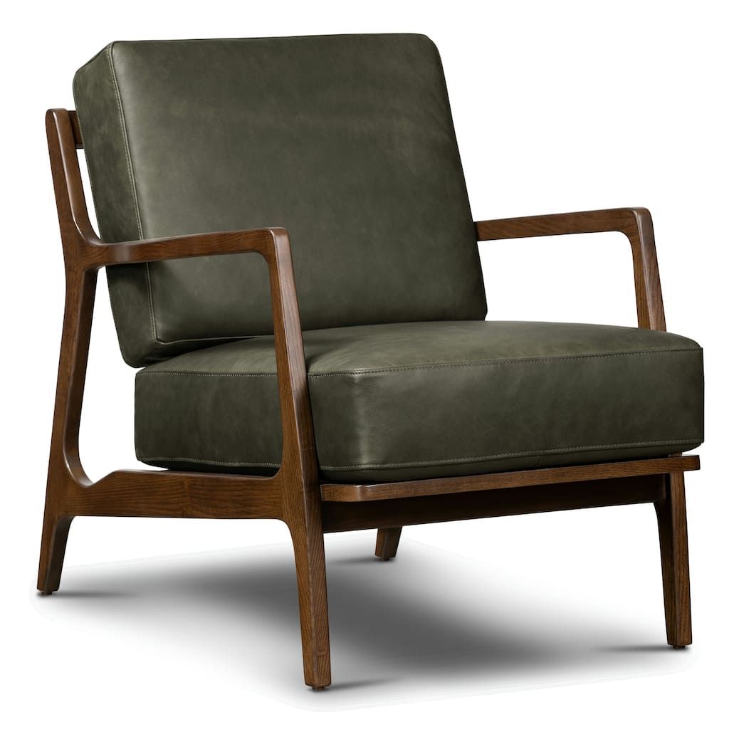 Poly & Bark Verity Leather Lounge Chair - Full Grain Genuine Italian Leather