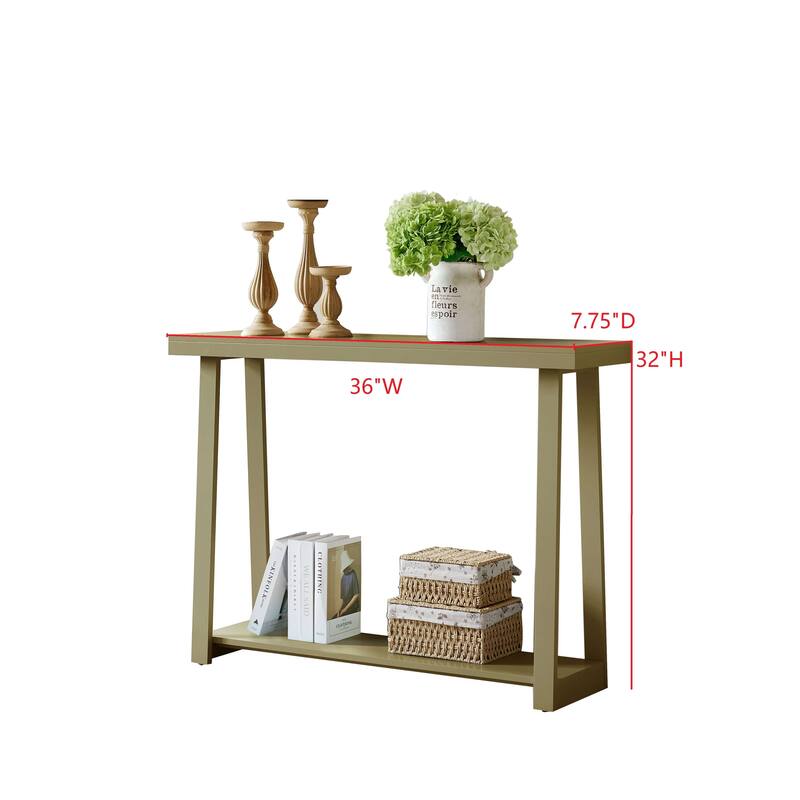 Emma Collection Wood 36" Modern Console Table with Shelf