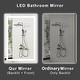 preview thumbnail 52 of 61, LED Bathroom Vanity Mirror Wall Mounted with Double Light Strip, 3-Color Dimmable, Anti-Fog, HD Tempered Glass, UL-Listed, ETL