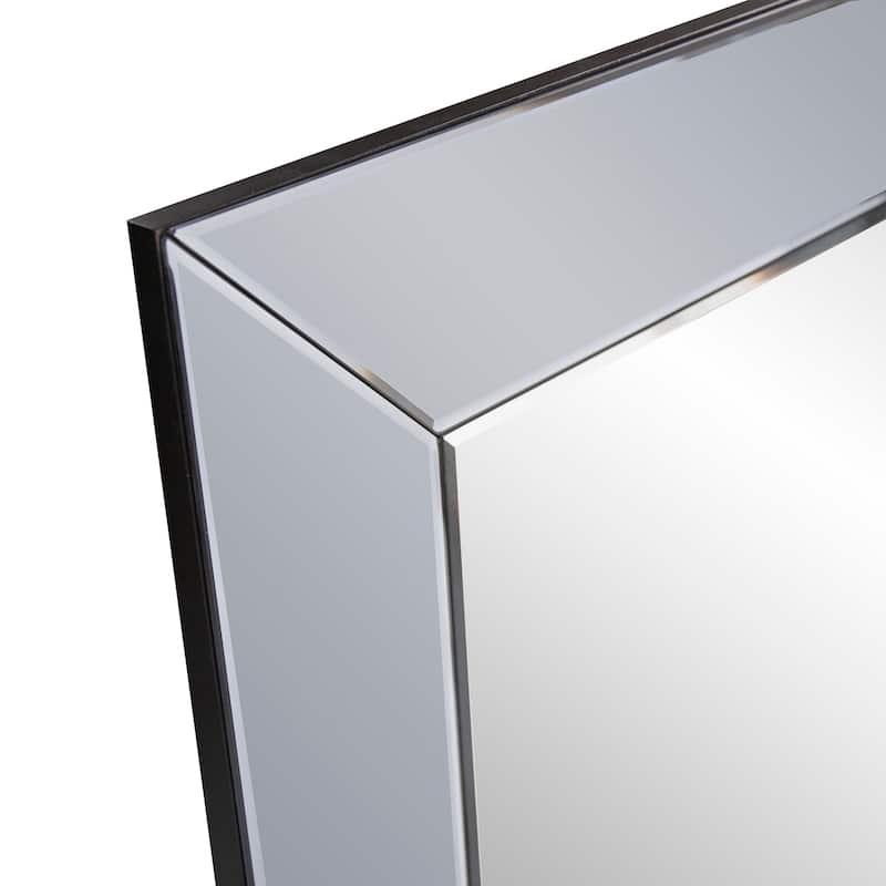 Allan Andrews Rectangular Wall Mirror with Mirrored Smoky Gray Wood Frame - 30.3/4" x 45.1/2" x 3/4"