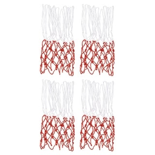 4Pcs 17.7" Polyester Basketball Hoop Net Replacement, White Red