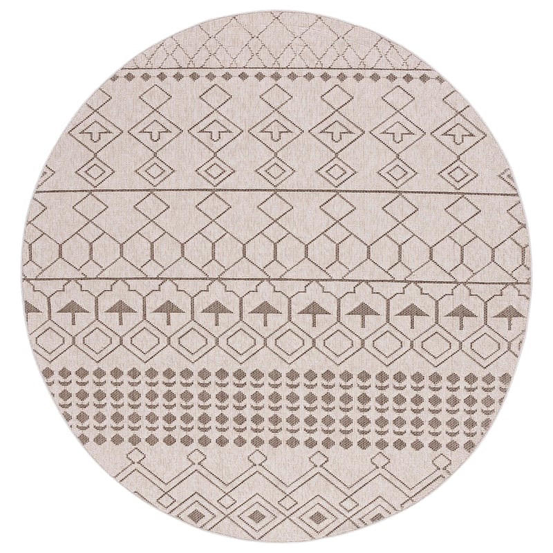 SAFAVIEH Global Janja Indoor /Outdoor Waterproof Rug - 6'7" Round - Beige/Dark Beig