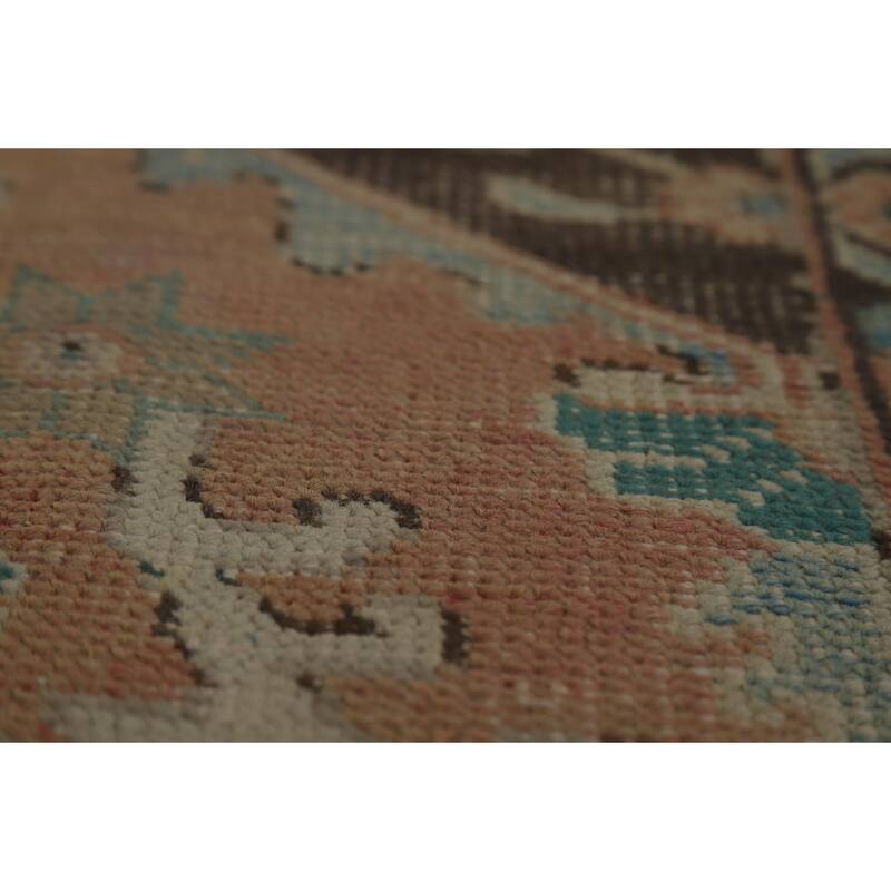 Vintage Orange Tabriz Persian Rug Handmade Traditional Wool Carpet - 6'7" x 9'4"