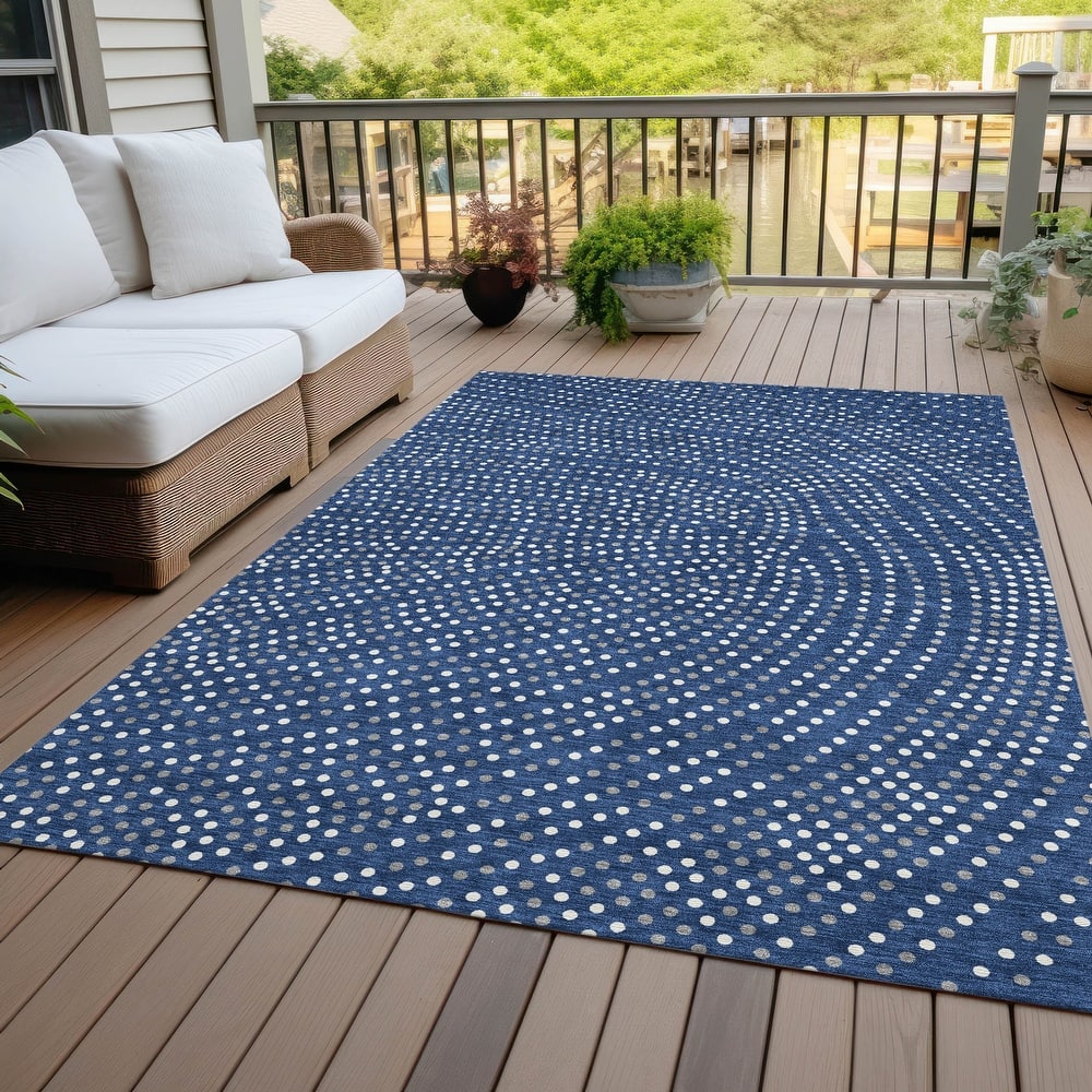 Machine Washable Indoor/ Outdoor Modern Dotty Chantille Rug