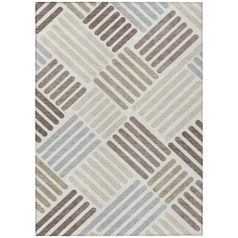 Machine Washable Indoor/ Outdoor Modern Weave Chantille Rug