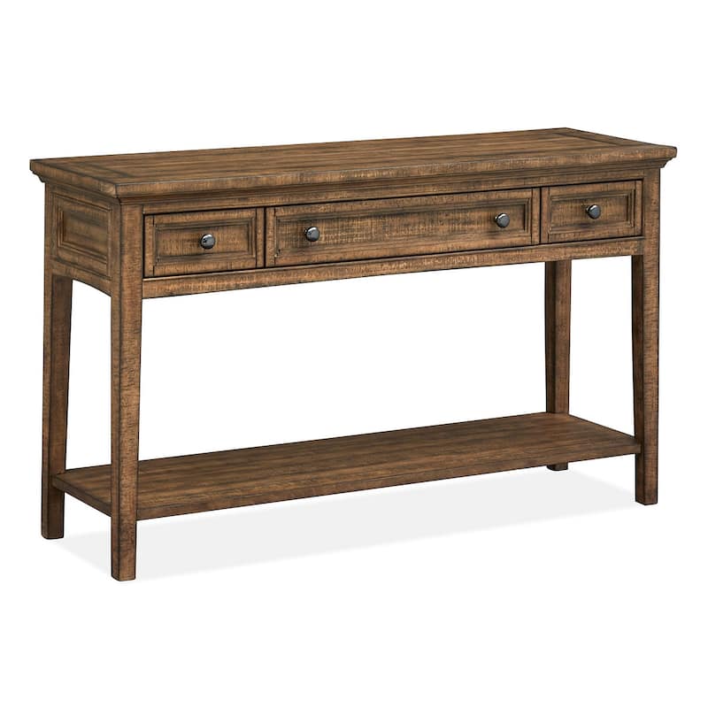 Magnussen Home Bay Creek Toasted Nutmeg Rectangular Sofa Table - 50''W x 16''D x 29''H - 50''W x 16''D x 29''H - Toasted Nutmeg - Wood