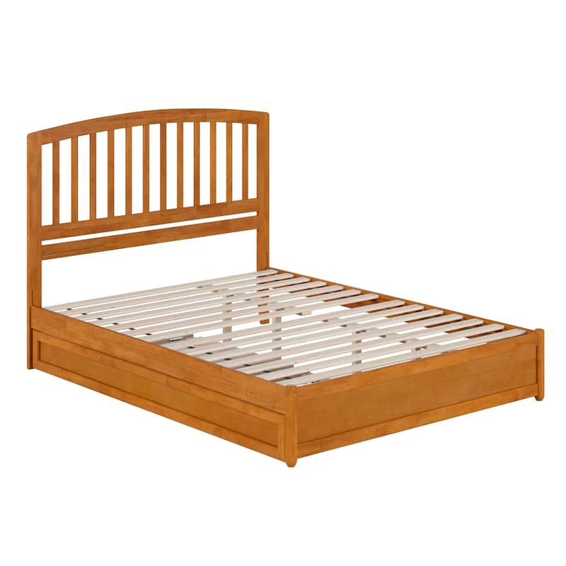 Lucia Platform Bed with Panel Footboard and Twin XL Trundle