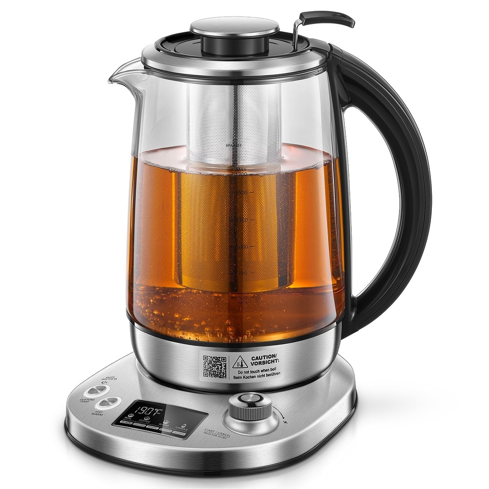 Bella Electric Kettle and Water Boiler, 1.7L - Cordless Clear Glass LED Color Changing Portable Tea Pot with Auto Shut Off & Boil Dry Protection