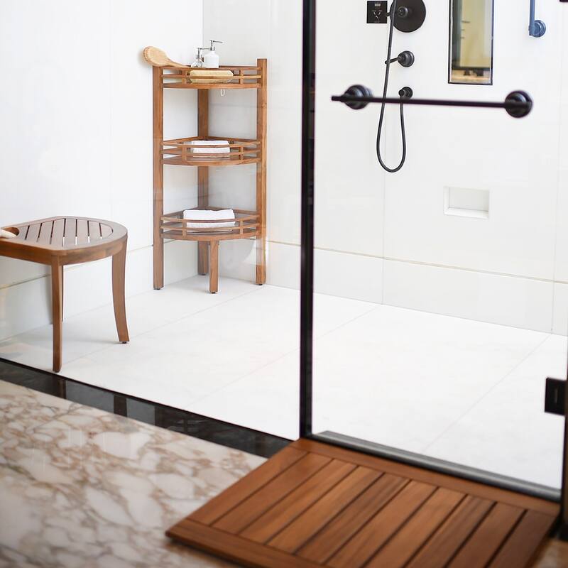 Cambridge Casual 3-Tier Estate Spa Teak Corner Shower Shelf