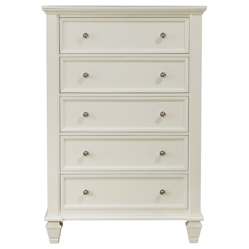 Sandy Beach Coastal Wood 5-drawer Bedroom Chest