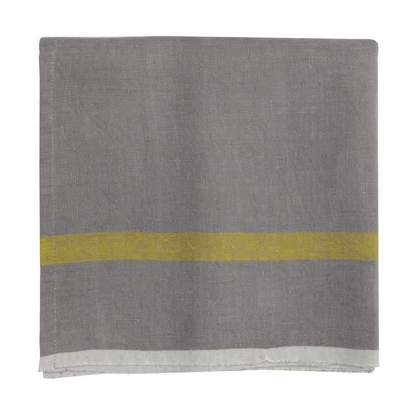 Caravan Laundered Linen Napkins - Set of 4 - Grey/Lime