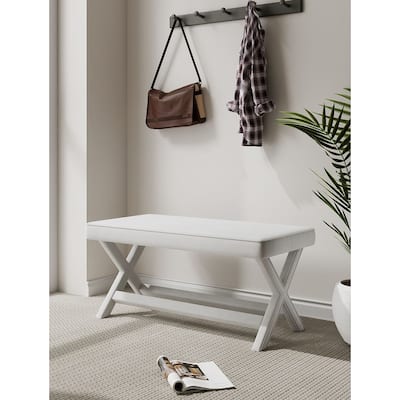 Manhattan Comfort Abigail Mid-Century Modern Velvet Upholstered Bench