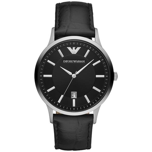 slide 1 of 1, Armani Men's Black dial Watch - One Size