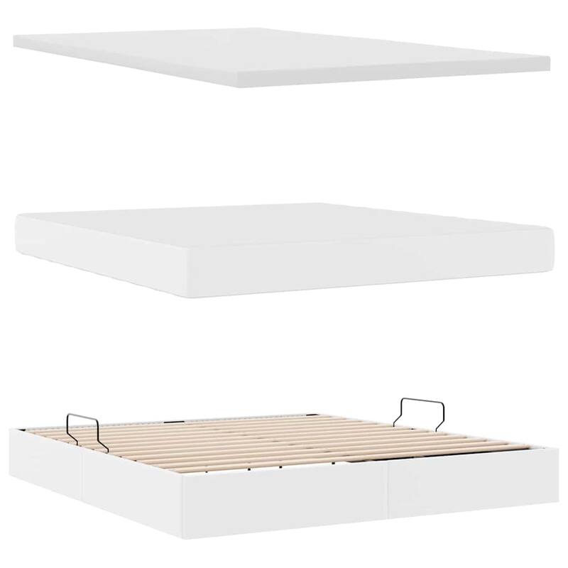 vidaXL Storage Bed with Mattress in Faux Leather