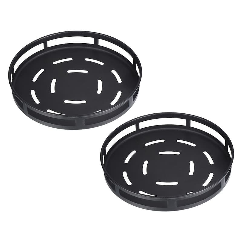 Lazy Susan Organizer, 2 Set Rotating Spice Rack Organizer for Cabinet, Black
