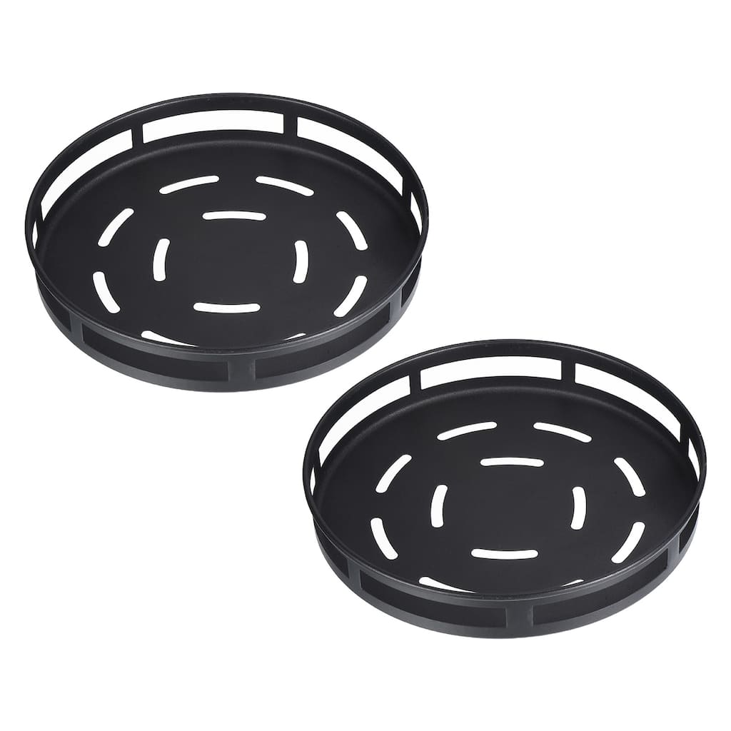 Lazy Susan Organizer, 2 Set Rotating Spice Rack Organizer for Cabinet, Black