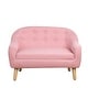 preview thumbnail 9 of 19, Qaba Kids Sofa Linen Fabric Wooden 2 Seat Armrest Children Chair Cozy