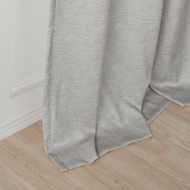SunSmart Leighton Tonal Printed Faux Silk Total Blackout Curtain Panel Pair
