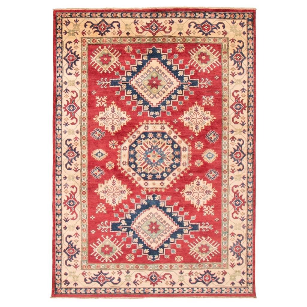 ECARPETGALLERY Hand-knotted Finest Ghazni Dark Red Wool Rug - 6'7 x 9'5