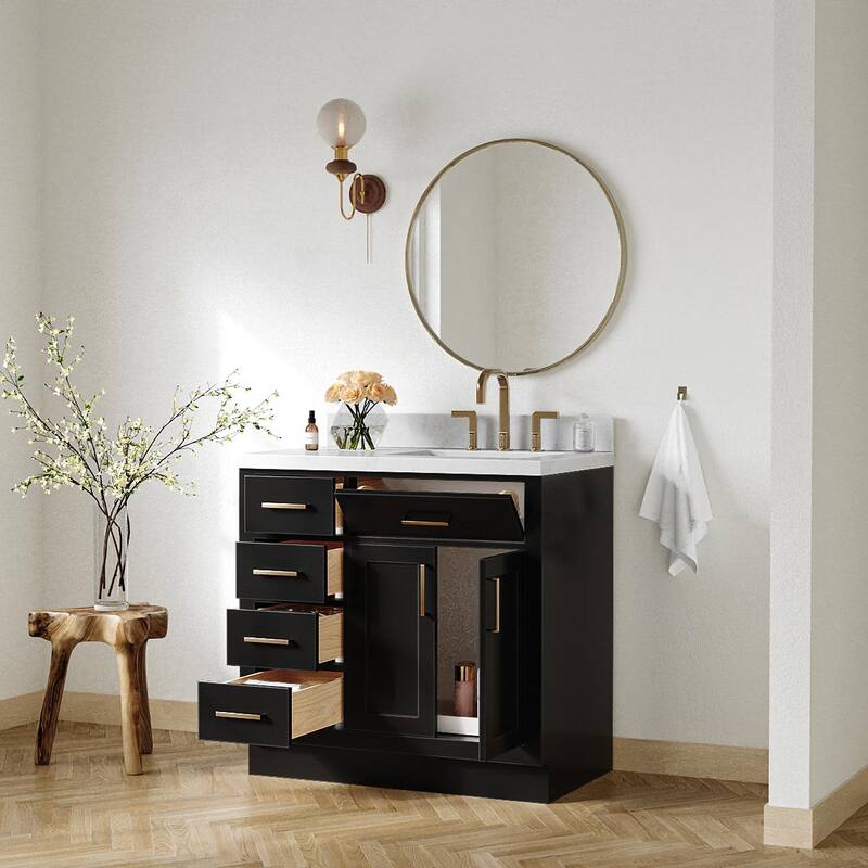 Ariel T036SRCQRVO Hepburn 36" Free Standing Single Basin Vanity Set