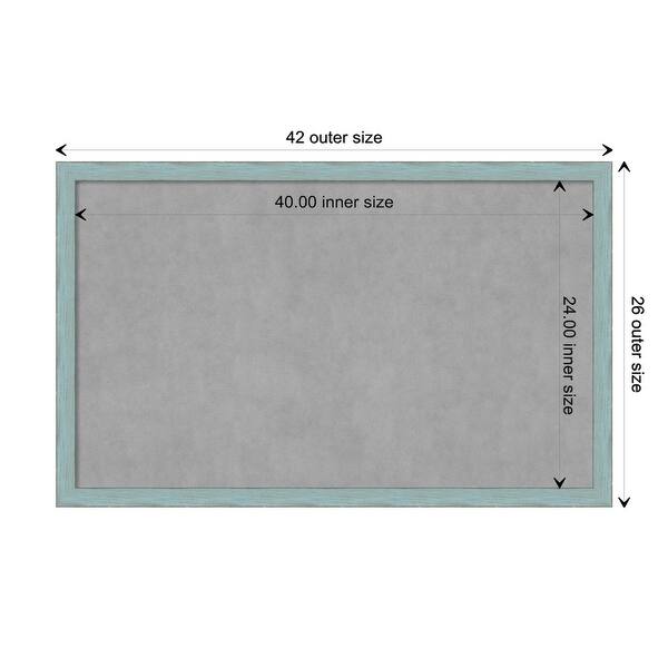 dimension image slide 1 of 17, Framed Magnetic Board, Sky Blue Rustic