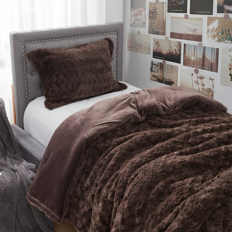 Fluffy Buffalo - Coma Inducer® Oversized Comforter Set - Earthtone Brown - Twin XL