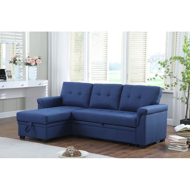Copper Grove Perreux Linen Reversible Sleeper Sectional Sofa