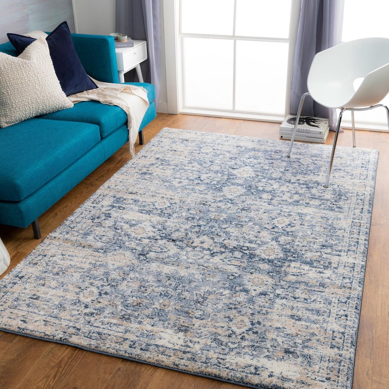 Brent Updated Persian Plush Area Rug - 12' x 15' - Denim/Grey