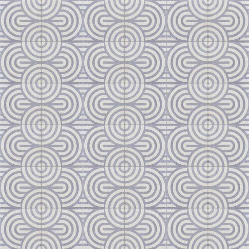 Verity Waves 8x8 Matte Porcelain Encaustic Tile - Floor, Wall, Backsplash