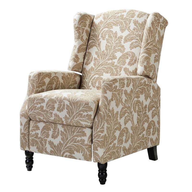 Damaris Mid-Century Modern Manual Pushback Recliner with Wingback Design by HULALA HOME