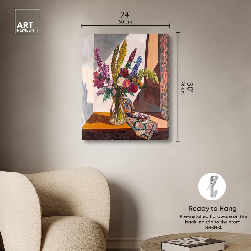 Warm Tones and Blooms Canvas by Art Remedy, Gallery Wrapped
