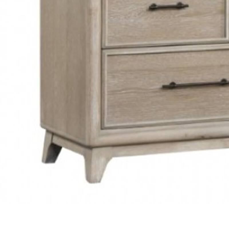 Myna 64 Inch Wide Dresser, 8 Drawers, White Oak Veneer, Solid Wood