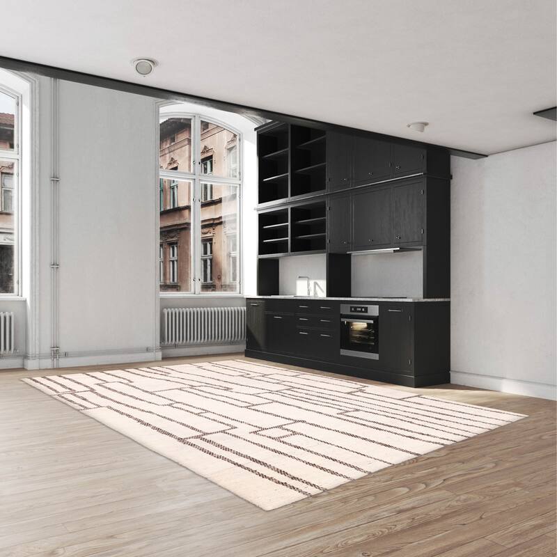 ECARPETGALLERY Hand-knotted Tangier Cream Wool Rug - 8'4 x 10'0