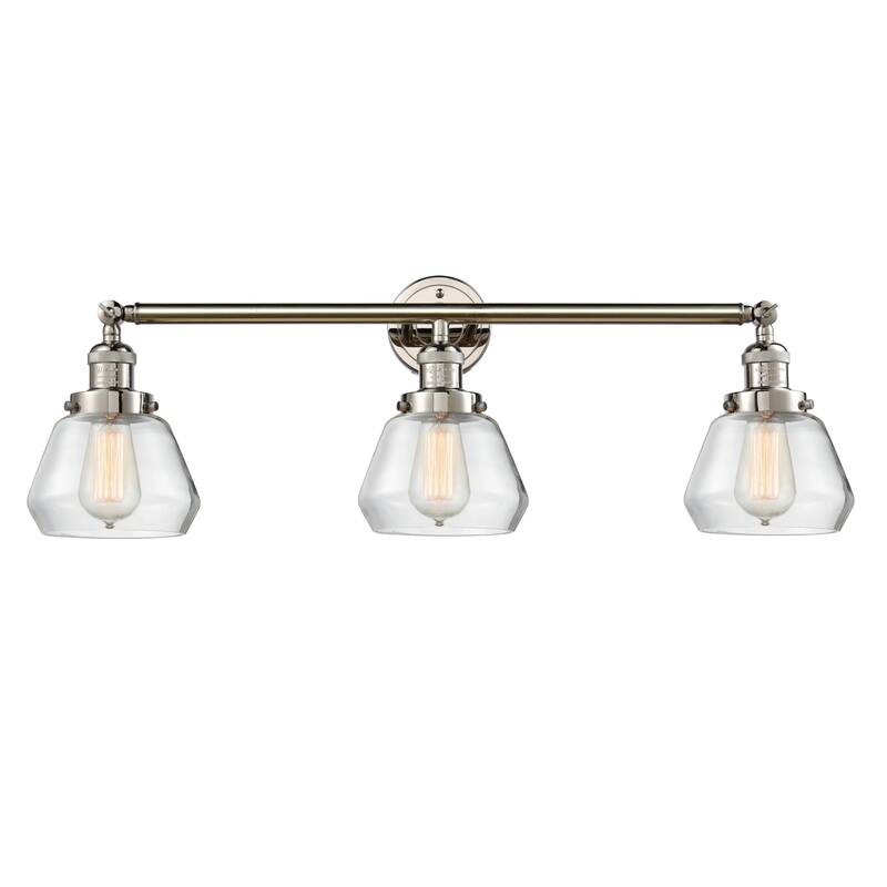 Innovations Lighting Fulton 3 Light 30" Wide Bathroom Vanity Light - Polished Nickel / Clear