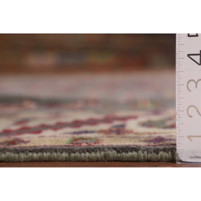 Gray Oushak Indian Area Rug Hand-Knotted Wool Carpet - 7'9"x 9'10"