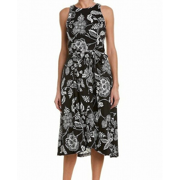 tahari black and white dress
