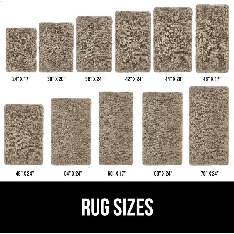 Thick Soft Absorbent Chenille, Rubber Backing