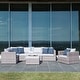 preview thumbnail 2 of 8, Corvus Sevilla Grey Wicker 7-piece Outdoor Sofa Set
