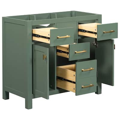 36" Bathroom Vanity with 4 Drawers & 2 Cabinets, without Sink