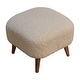 preview thumbnail 8 of 7, Boucle Cream Square Footstool