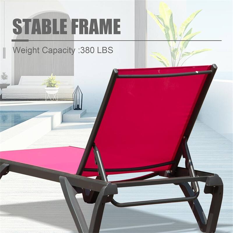 Outdoor Adjustable Backrest Lounge Chair with Side Table (Set of 3)