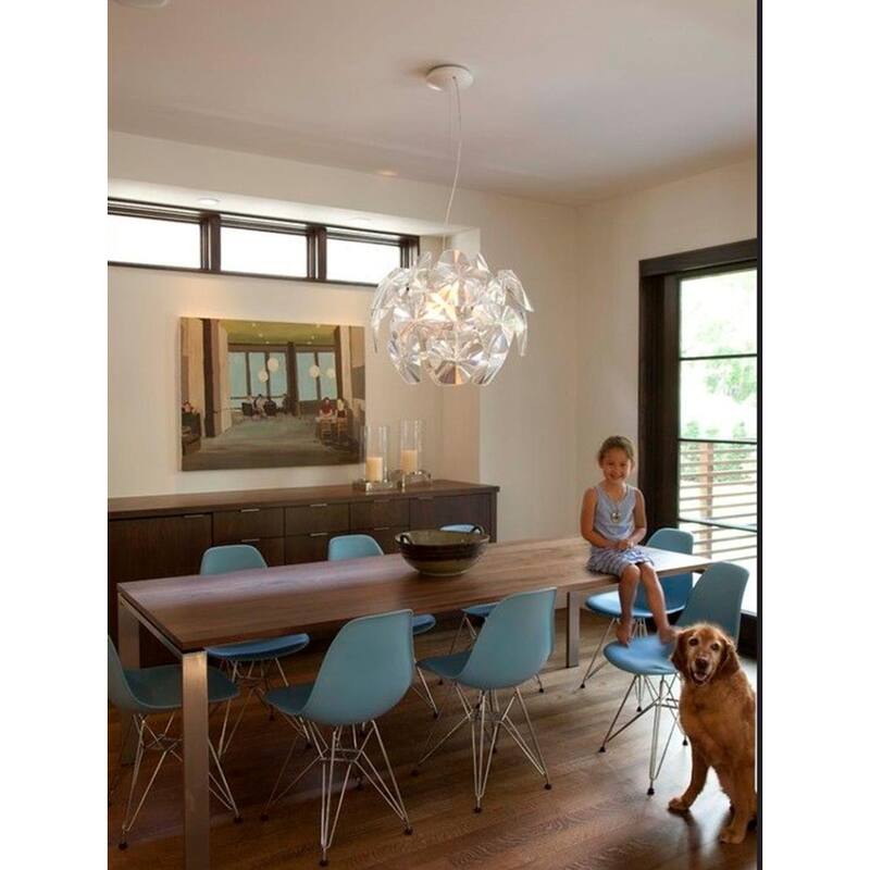 Set of 2 Modern Colorful DSW-Style Armless Dining Chairs – UV‑Resistant Molded Plastic Shells on Chrome Eiffel Legs for Kitchen