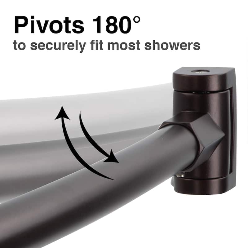 Curved Shower Curtain Rod Adjustable 36 to 61 inches by JS Jackson Supplies