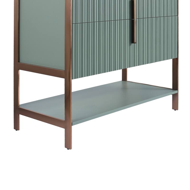 Fine Fixtures Serenity Modern Bathroom Vanity with Black Gel Acrylic Top