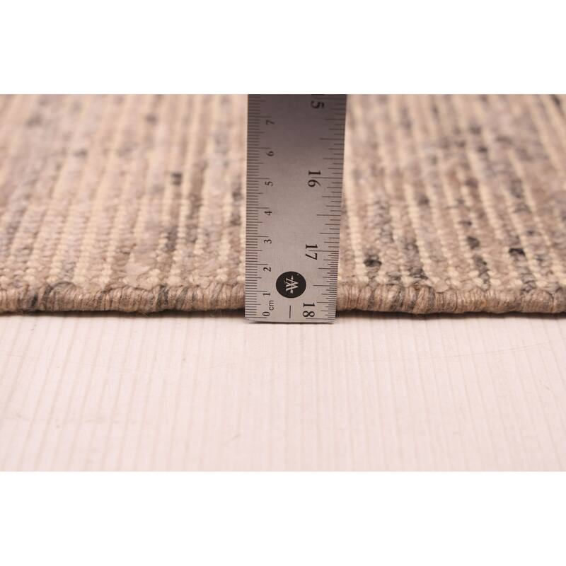 ECARPETGALLERY Hand Loomed Loreto Light Grey Viscose, Wool Rug - 5'5 x 7'9