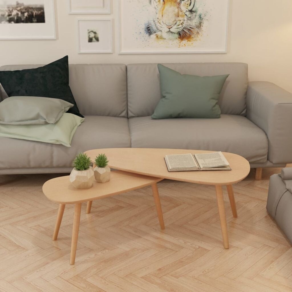 Homcom Nordic Simple Coffee Tea Table End Console Storage Living Room Solid Wood Rectangular Scandi White Furniture Tables