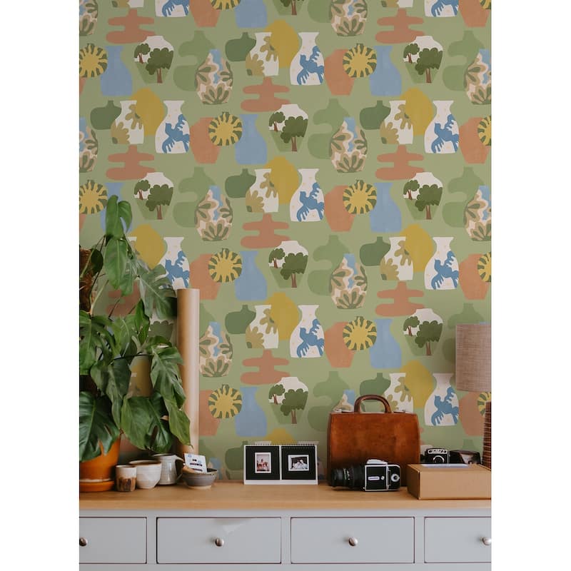Alja Horvat Sage Miracle Vases Peel & Stick Wallpaper