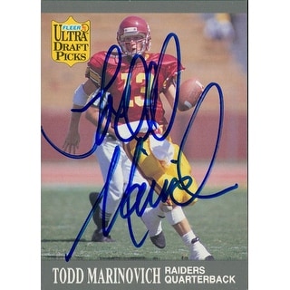 Shop Signed Marinovich Todd 1991 Fleer Football Card Autographed